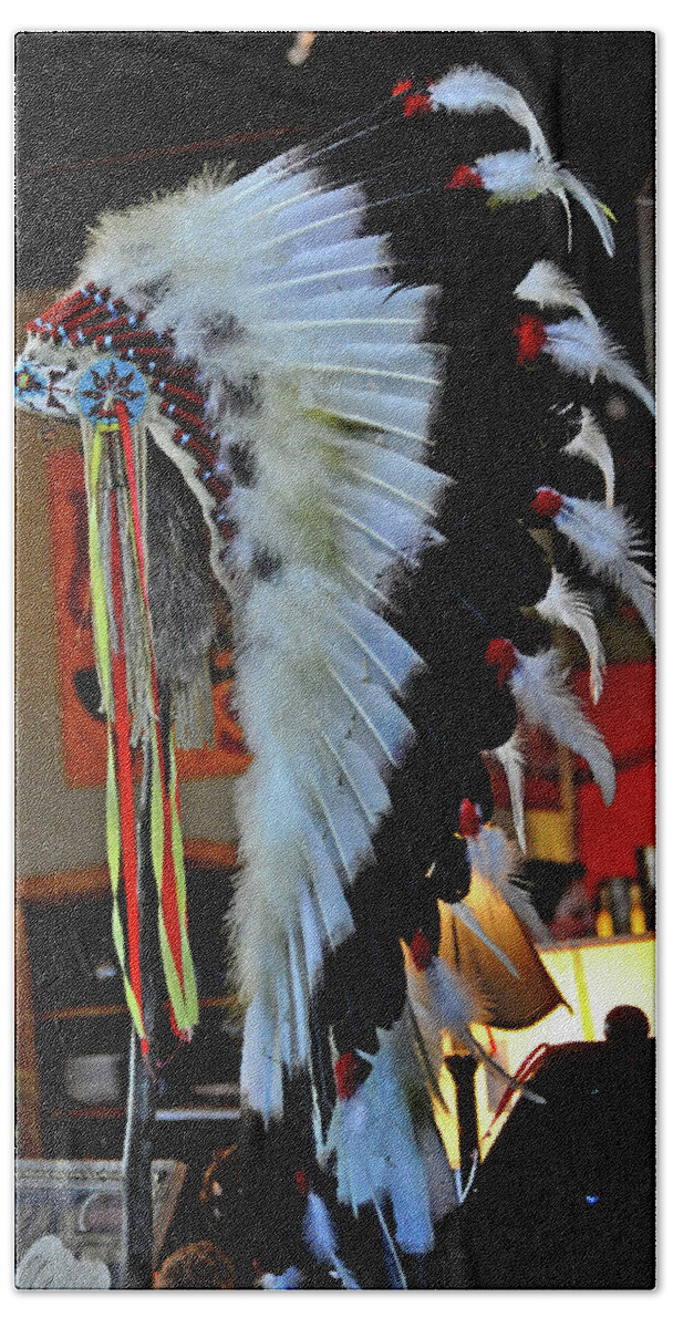 Feathers Hand Towel featuring the photograph Indian Chief Headdress by Jay Milo