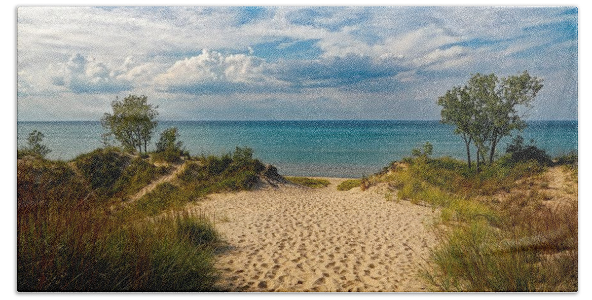 Lake Michigan Hand Towel featuring the photograph Indiana Dunes State Park by Mountain Dreams