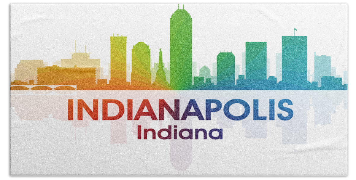 Indianapolis Hand Towel featuring the mixed media Indianapolis IN by Angelina Tamez