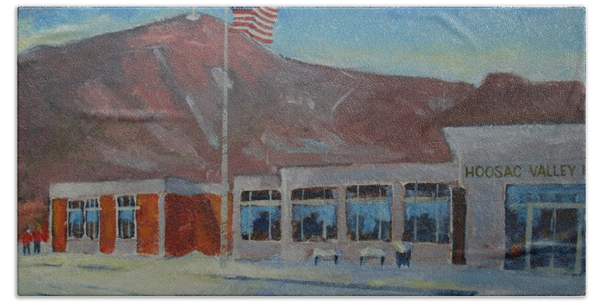 Hoosac Valley High School. Greylock Mountain Bath Towel featuring the painting Infinite Horizons by Len Stomski