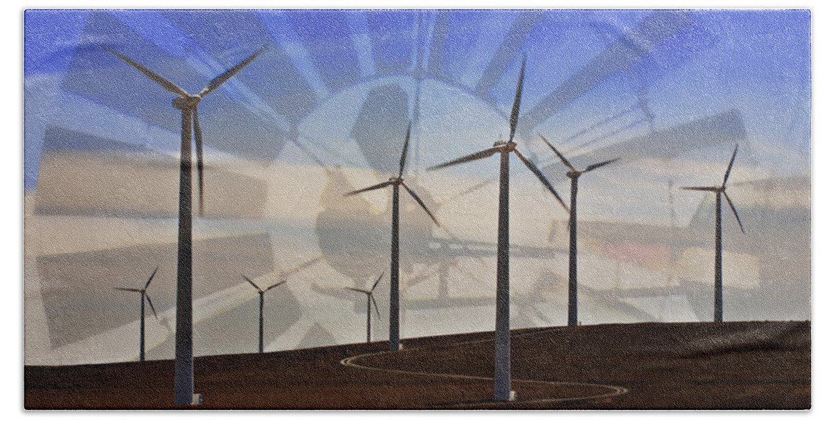 Wind Power Hand Towel featuring the digital art Inherit the Wind by John Christopher