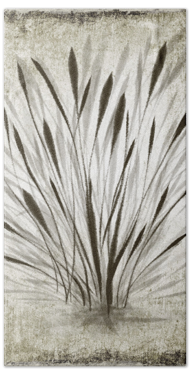 Ink Hand Towel featuring the drawing Ink Grass by Ivana Westin