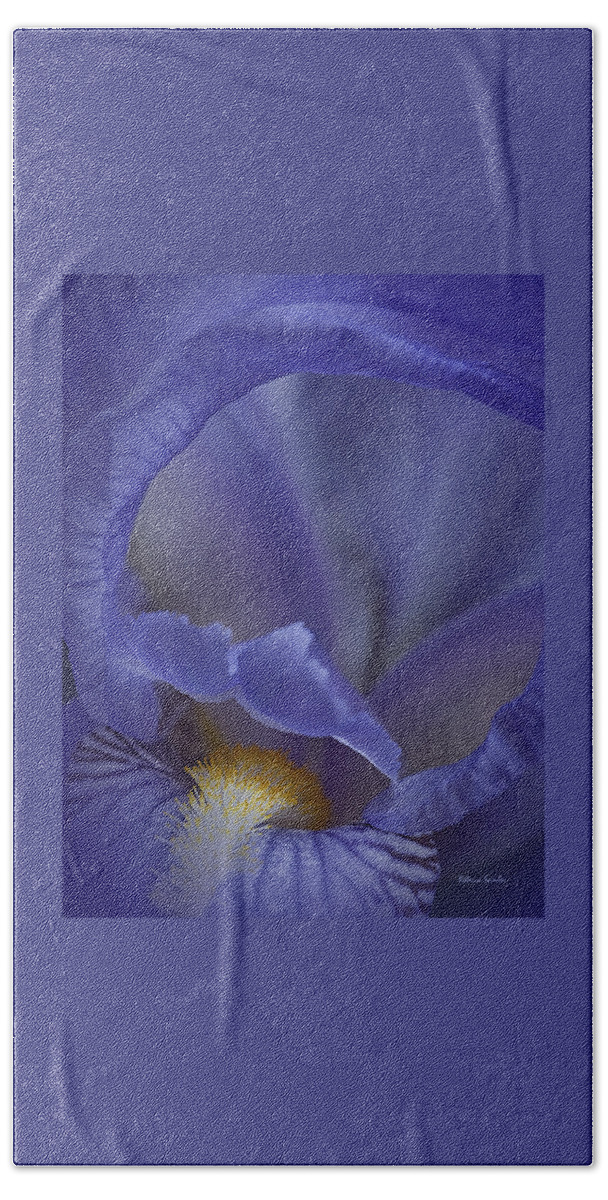 Flower Bath Towel featuring the photograph Inside the Iris by Rebecca Samler
