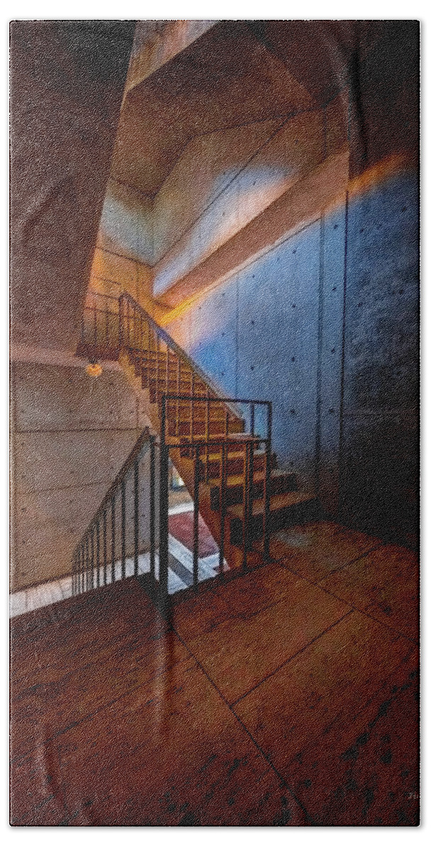 La Jolla Hand Towel featuring the photograph Inside the Stairwell by Tim Bryan