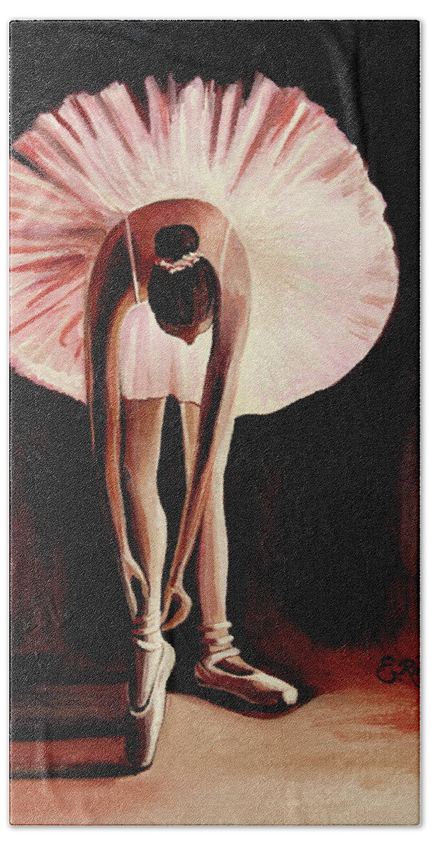 Ballerina Hand Towel featuring the painting Interlude by Elizabeth Robinette Tyndall