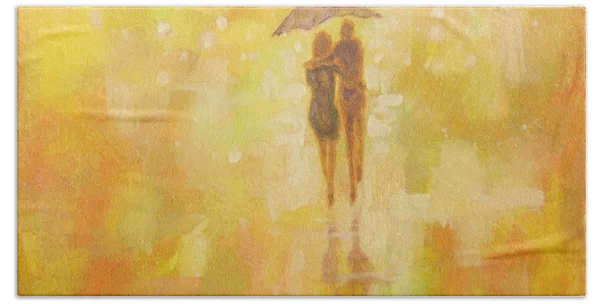 Art Hand Towel featuring the painting Into the Sunset by Raymond Doward