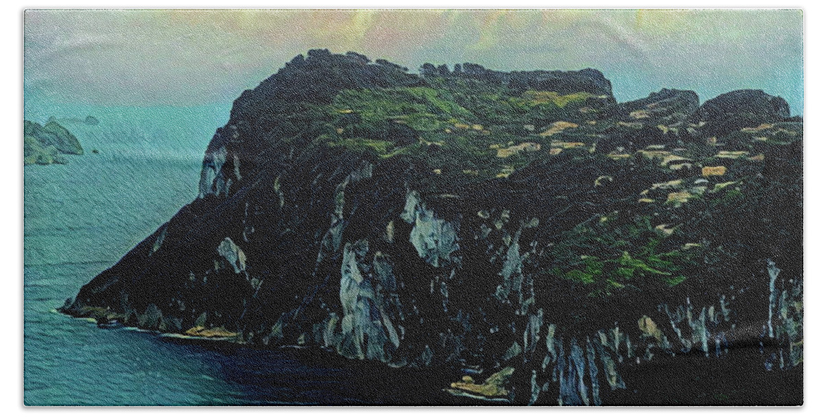 Watercolor Hand Towel featuring the painting Isle of Capri Italy by Russ Harris