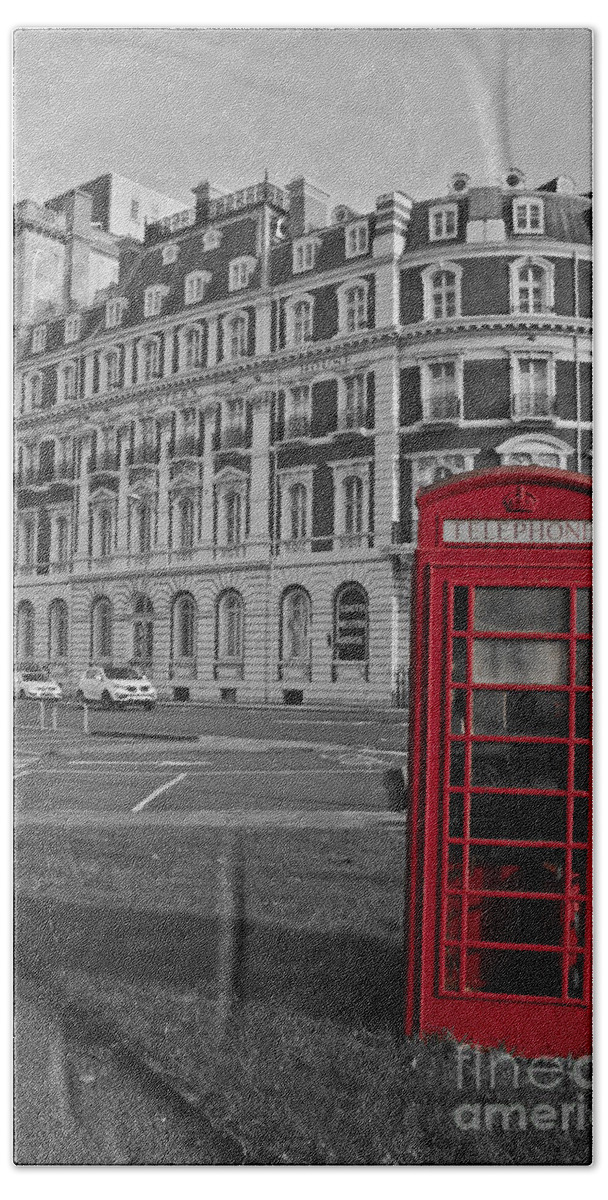 Isolated Colour Hand Towel featuring the photograph Isolated Phone Box by Terri Waters