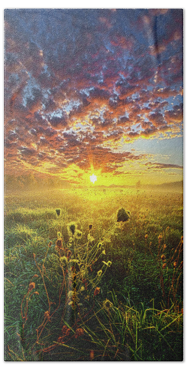 Clouds Bath Towel featuring the photograph It Begins With A Word by Phil Koch