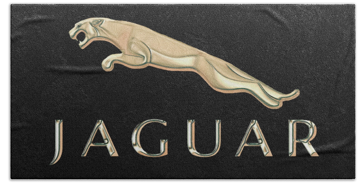 Jaguar Car Emblem Design Bath Towel featuring the digital art Jaguar Car Emblem Design by Walter Colvin