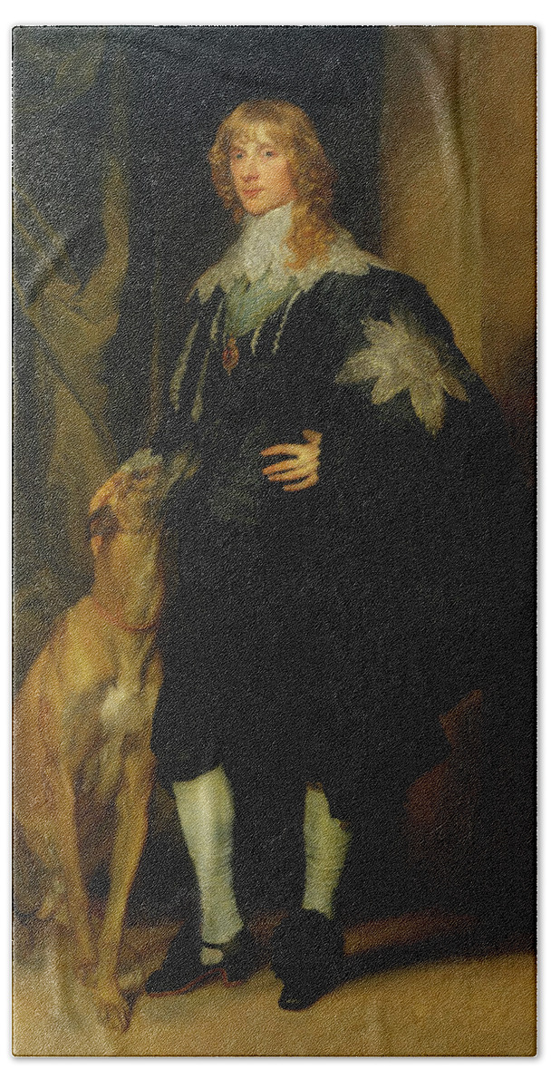Painting Bath Towel featuring the painting James Stuart - Duke Of Richmond And Lennox            by Mountain Dreams