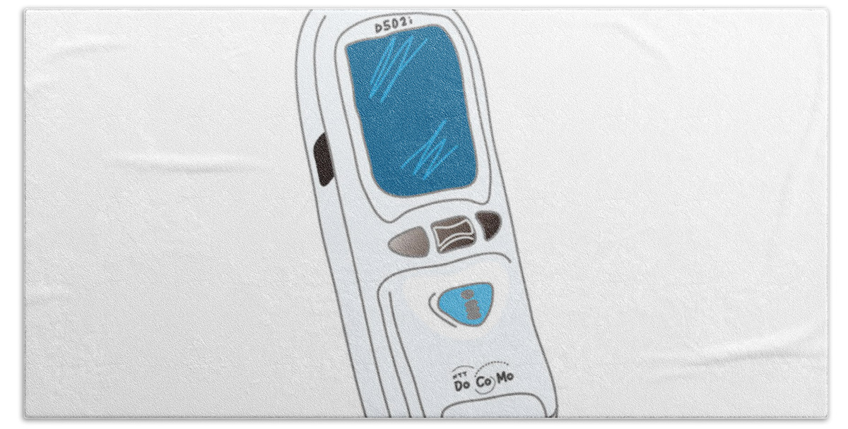  Hand Towel featuring the digital art Japanese Classic Phone by Moto-hal