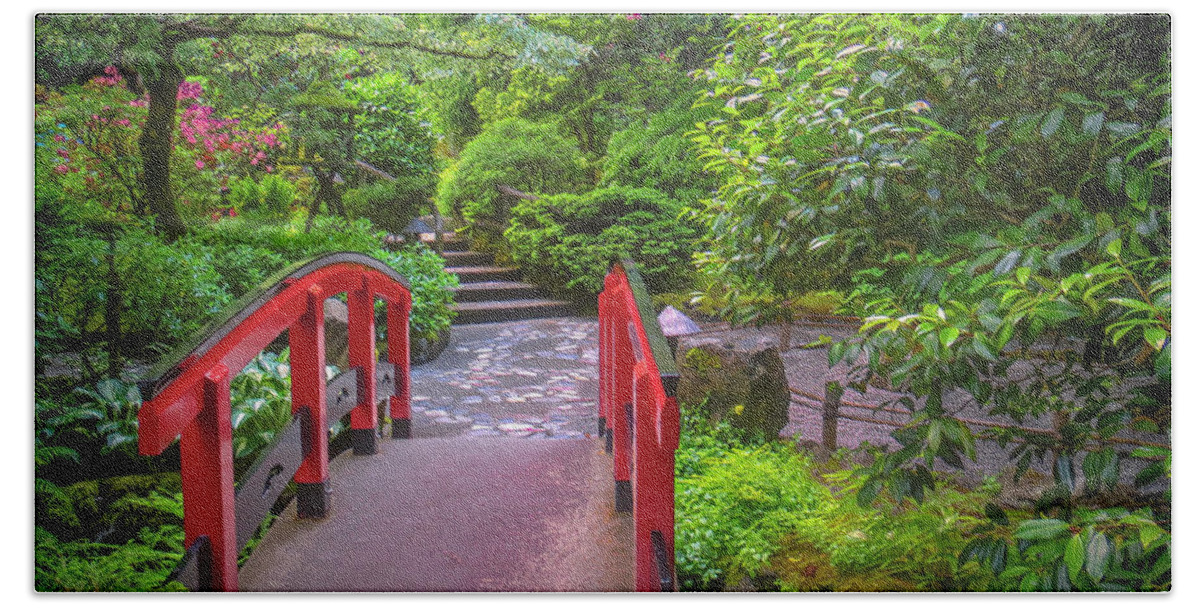 Landscape Hand Towel featuring the photograph Japanese Garden by Jacqui Boonstra