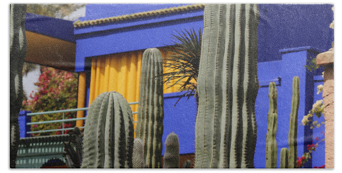 Jardin Majorelle Hand Towel featuring the photograph Jardin Majorelle 5 by Andrew Fare