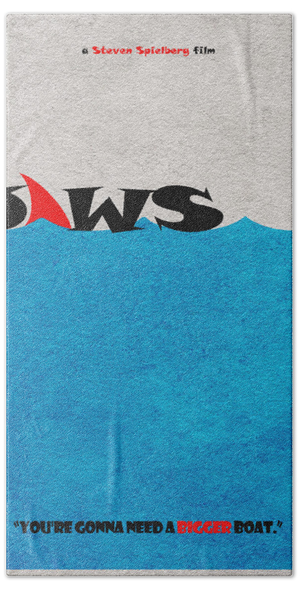 Jaws Hand Towel featuring the digital art Jaws by Inspirowl Design