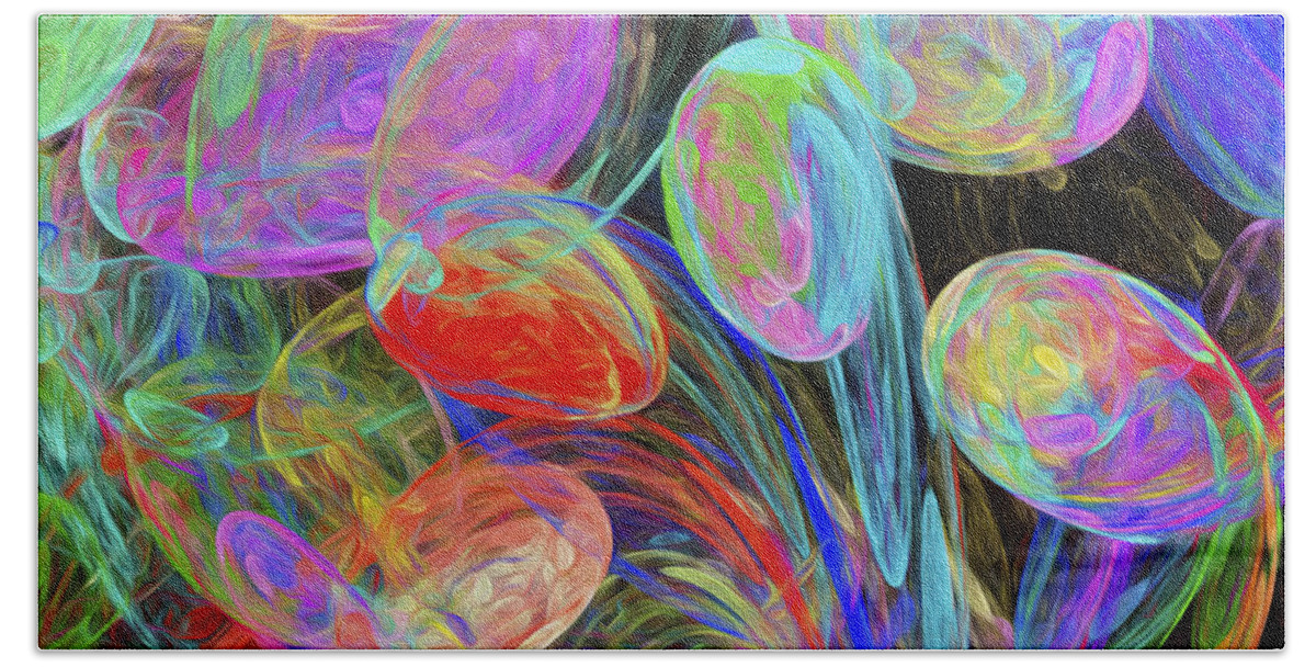 Andee Design Abstract Bath Towel featuring the digital art Jelly Beans And Balloons Abstract by Andee Design