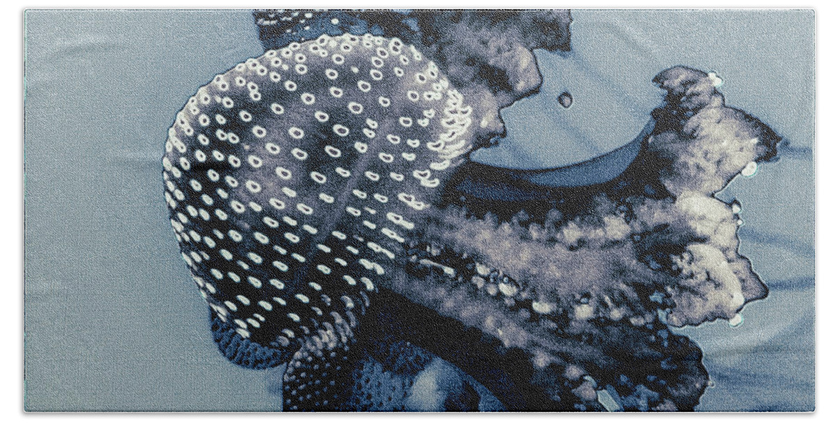 Mona Stut Hand Towel featuring the digital art Jelly Fish Cnidarian Quallen Blue by Mona Stut