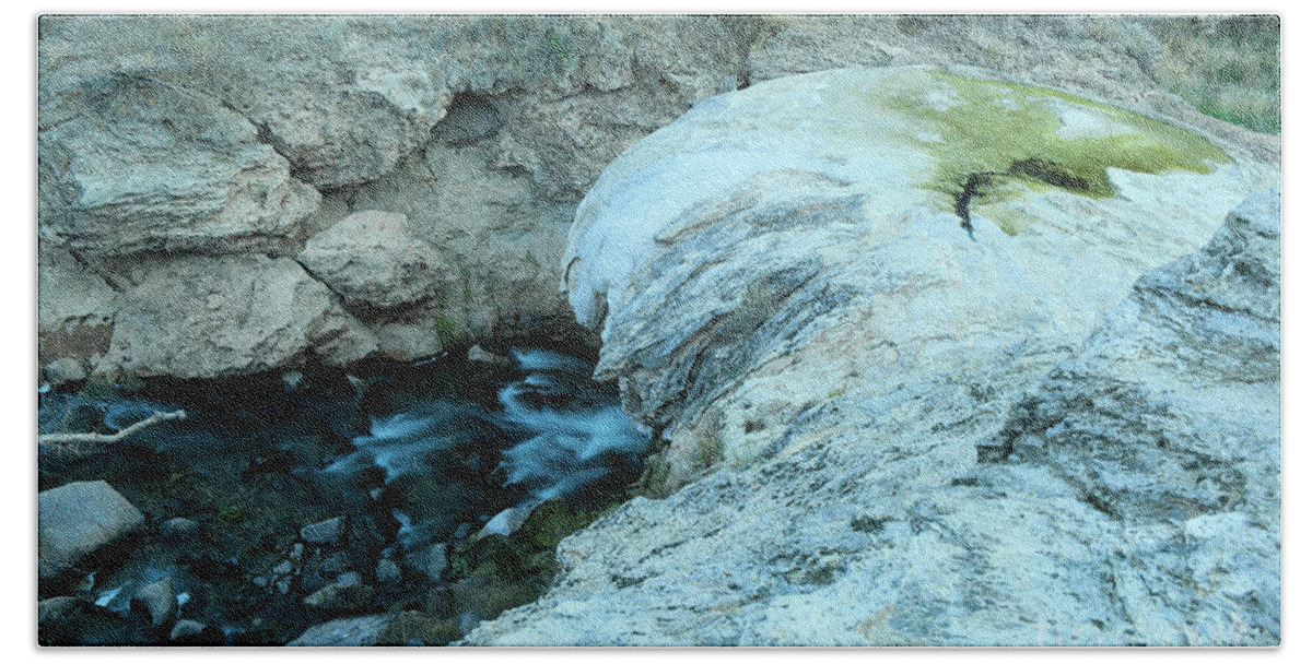 River Bath Towel featuring the photograph Jemez Creek from the soda Dam overlook by Jeff Swan