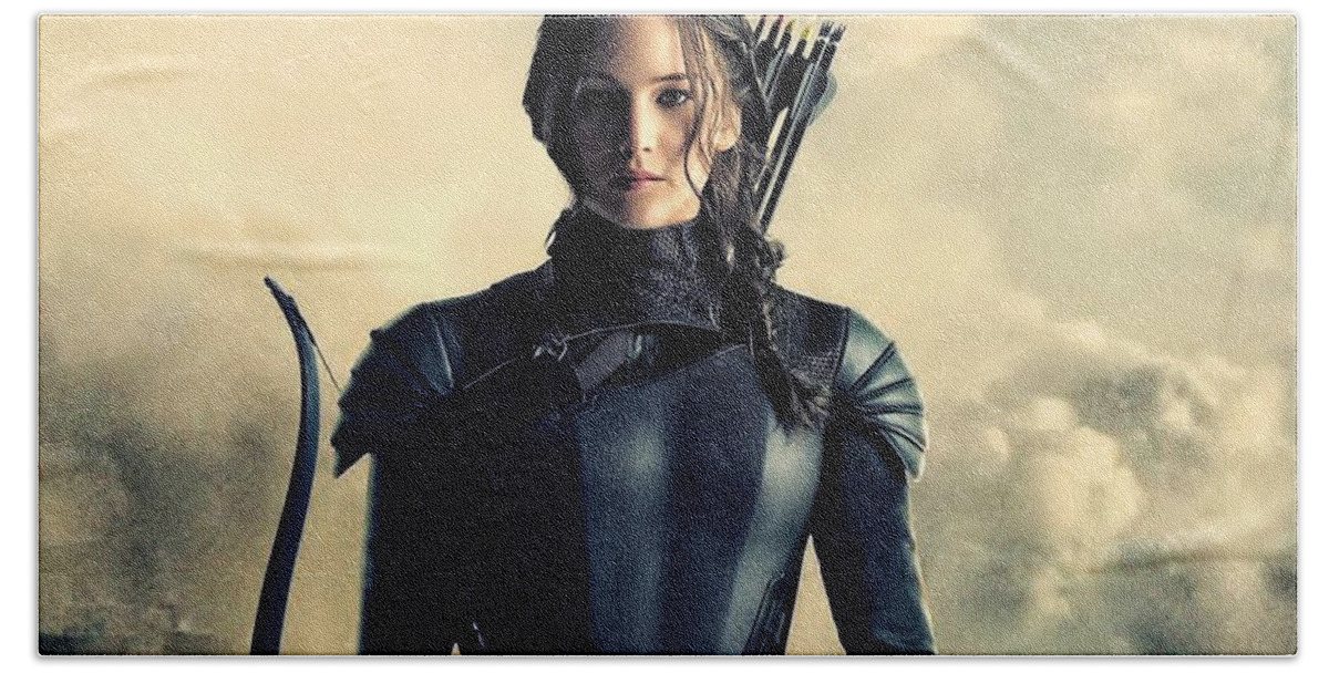 Jennifer Lawrence The Hunger Games 2012 Publicity Photo Bath Towel featuring the photograph Jennifer Lawrence The Hunger Games 2012 publicity photo by David Lee Guss