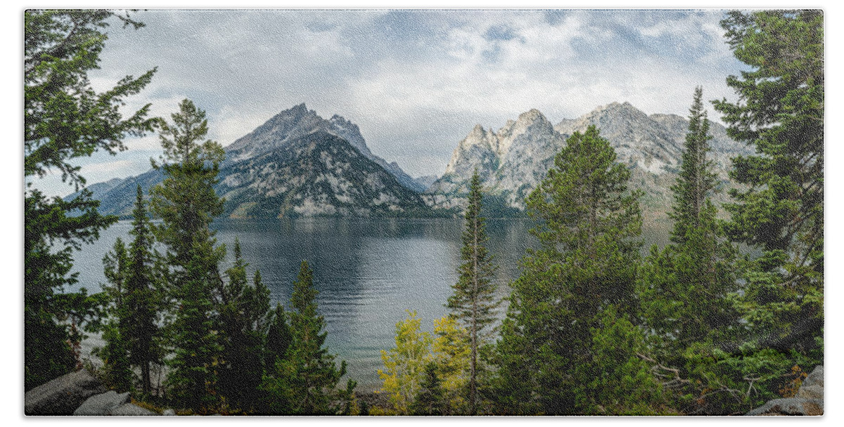 Jenny Lake Hand Towel featuring the photograph Jenny Lake Overlook by Greni Graph