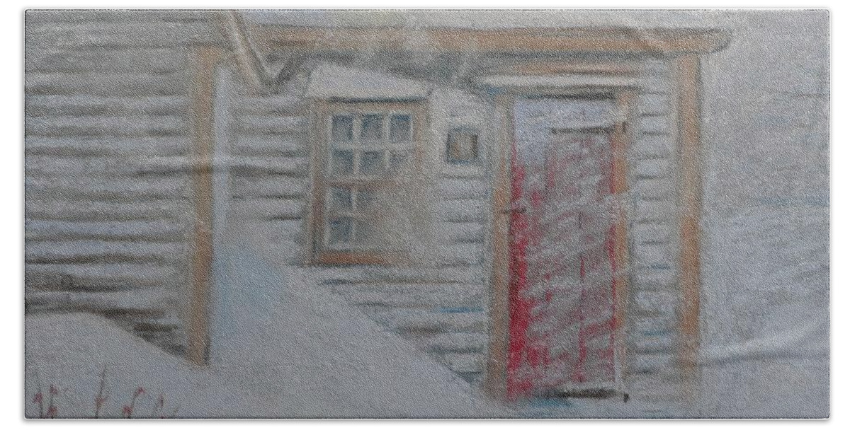 Pastels Hand Towel featuring the photograph Jeremiah Calkin House by Rae Smith PAC