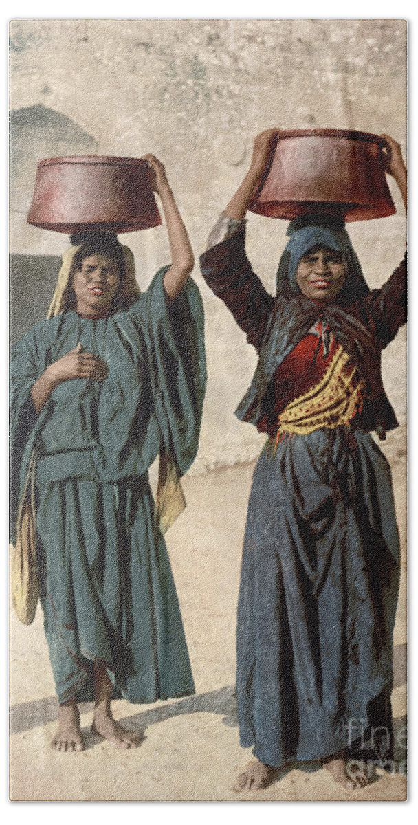 1895 Bath Towel featuring the photograph Jerusalem: Milk Seller by Granger