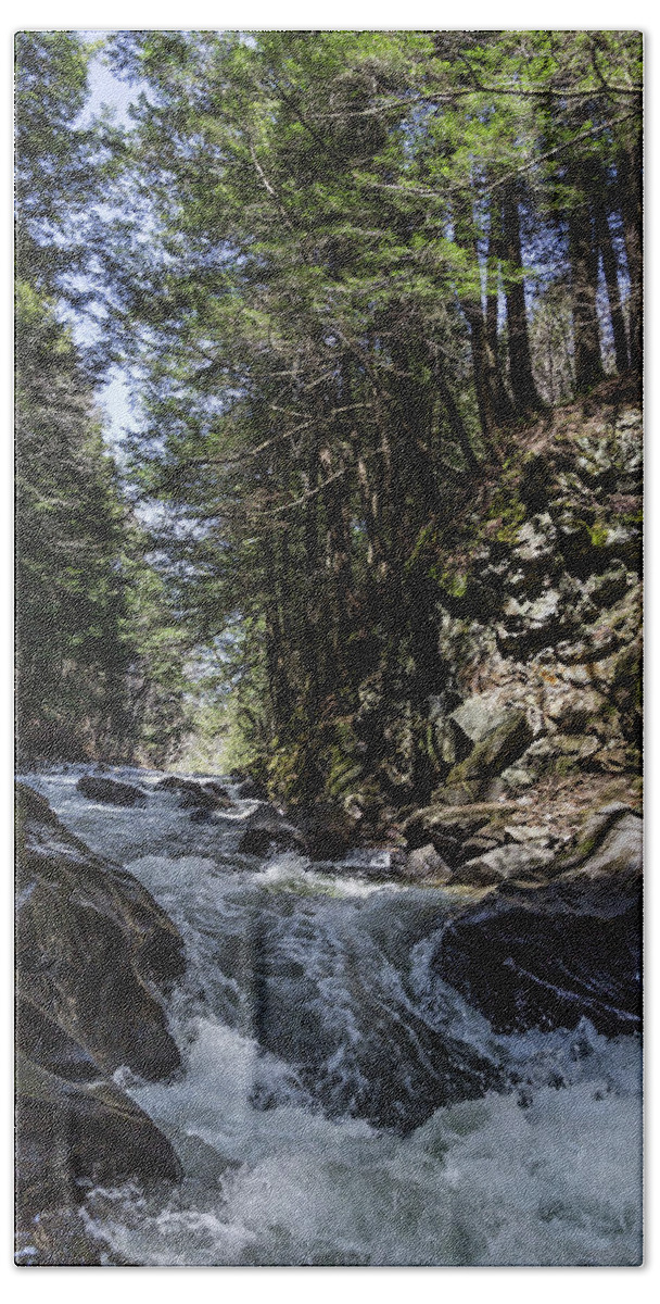 Rapids Bath Towel featuring the photograph Joe's Brook by Tim Kirchoff