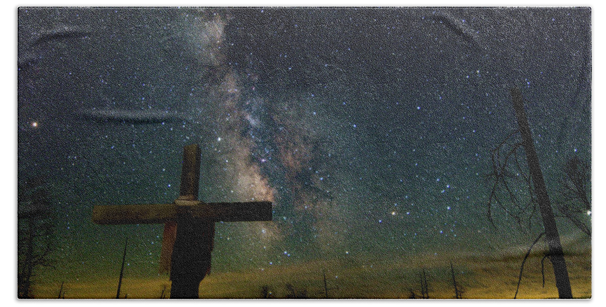 Milky Way Bath Towel featuring the photograph John 6 38 by Randy Robbins