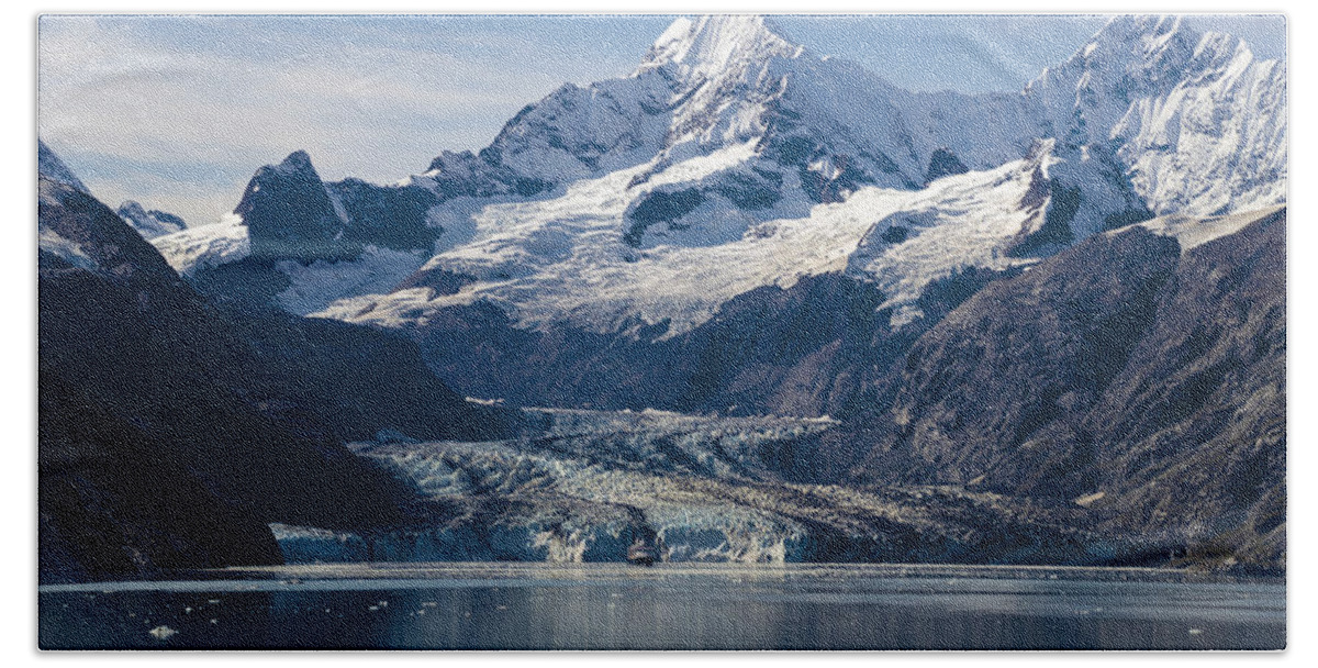 Glacier Hand Towel featuring the photograph John Hopkins Glacier 3 by Richard J Cassato