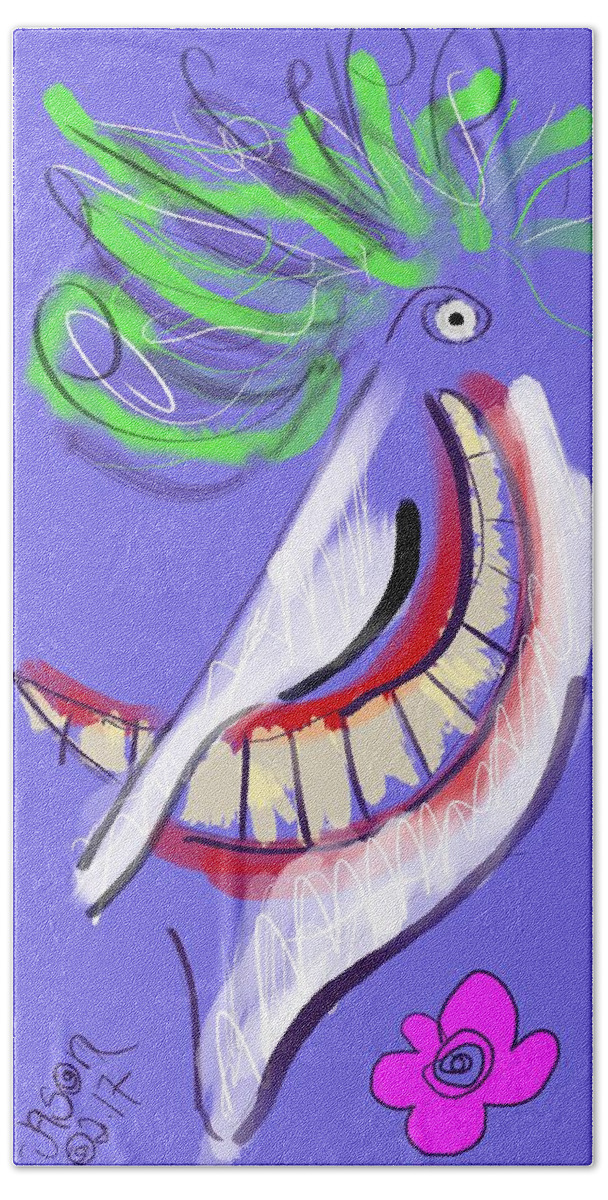 Joker Bath Towel featuring the digital art Joker by Jason Nicholas