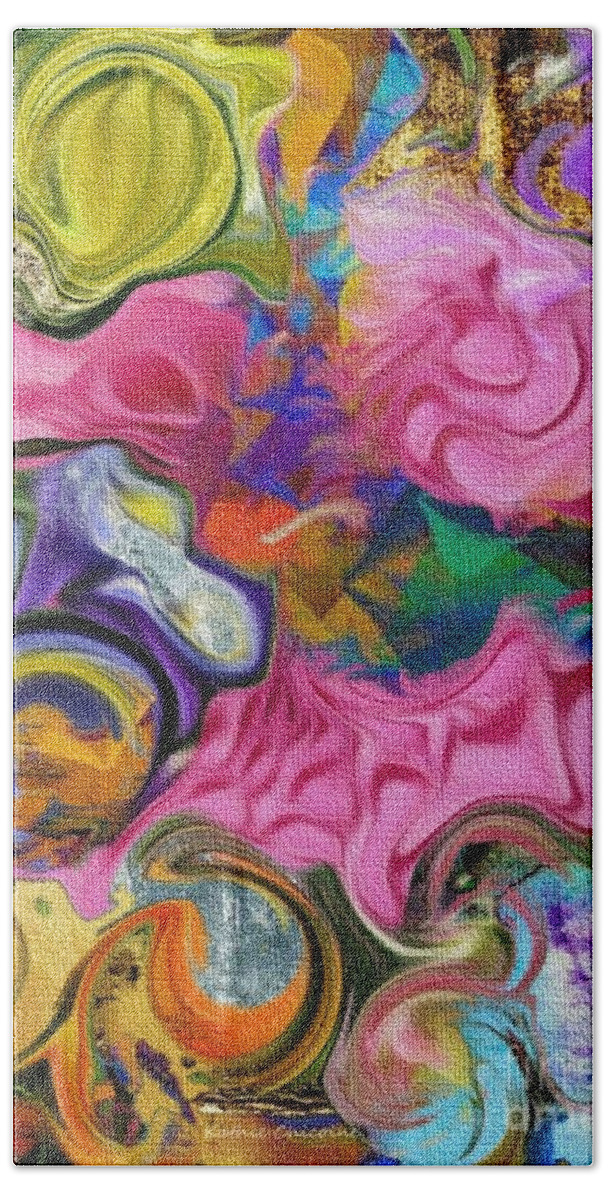Abstract Bath Towel featuring the digital art Joy by Kathie Chicoine