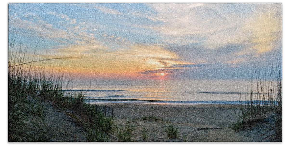 Obx Sunrise Hand Towel featuring the photograph June 2, 2017 Sunrise by Barbara Ann Bell