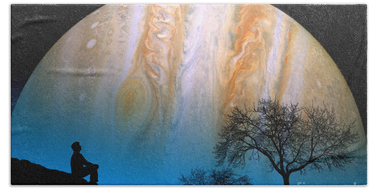 Astronomy Bath Towel featuring the photograph Jupiter by Larry Landolfi