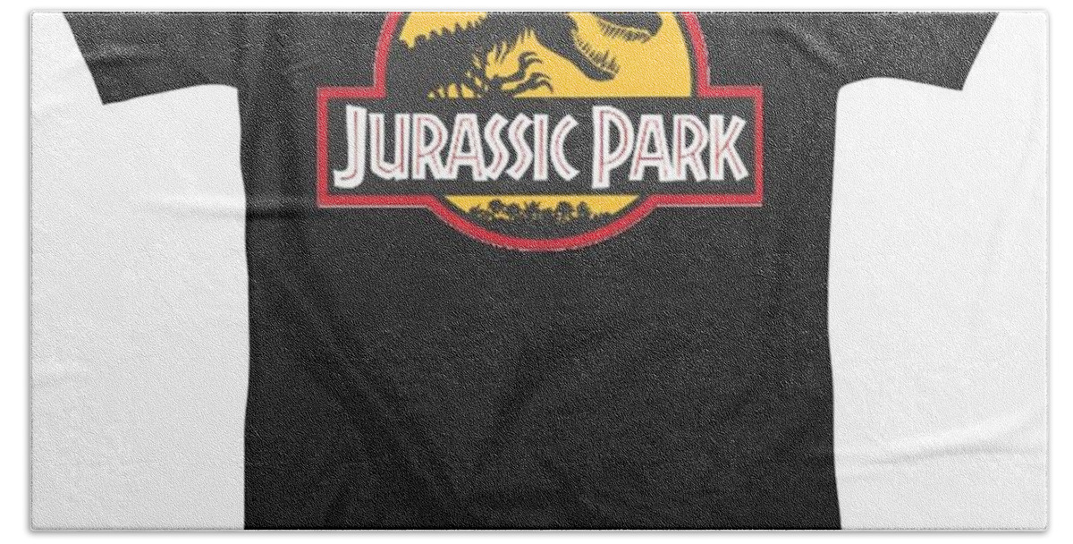  Bath Towel featuring the painting Jurassic Park by Herb Strobino