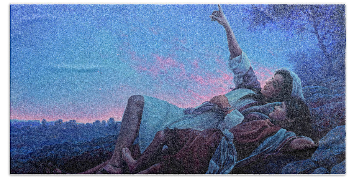 Jesus Bath Towel featuring the painting Just for a Moment by Greg Olsen