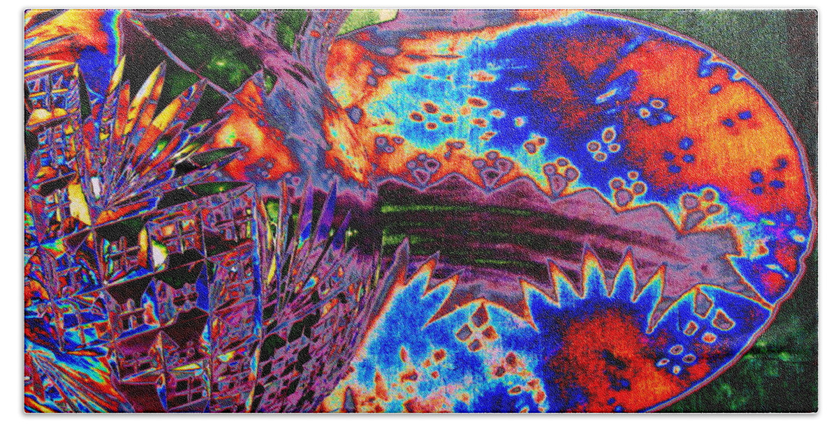 Glass Hand Towel featuring the digital art Kaleidoscopic Canteen by Larry Beat