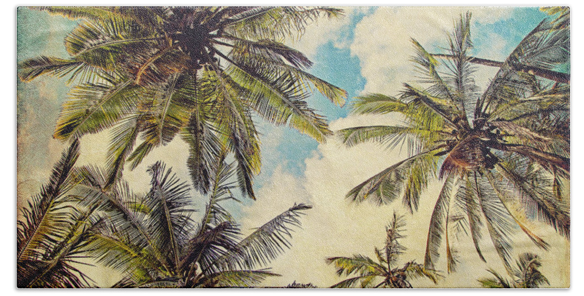 Photography Hand Towel featuring the photograph Kauai Island Palms - Blue Hawaii Photography by Melanie Alexandra Price