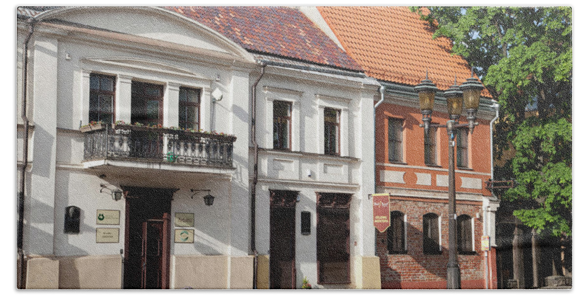 Buildings Bath Towel featuring the photograph Kaunas Old Town by Ramunas Bruzas