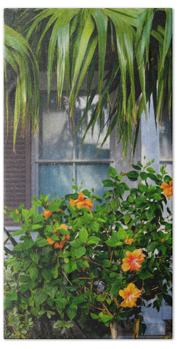Bonnie Follett Hand Towel featuring the photograph Key West Garden by Bonnie Follett