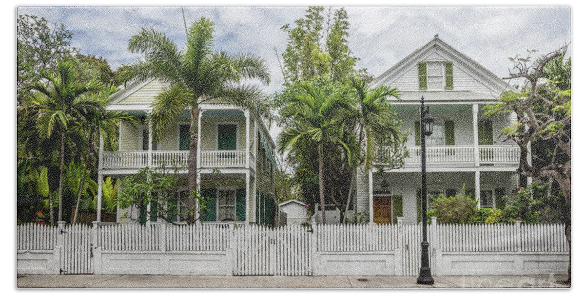Key West Bath Towel featuring the photograph Key West Style Homes, Florida by Liesl Walsh