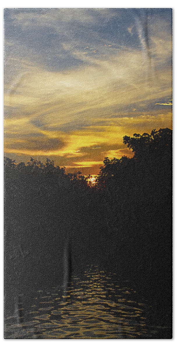 Orange Bath Towel featuring the photograph Key West Sunrise Over the Mangroves by Bob Slitzan