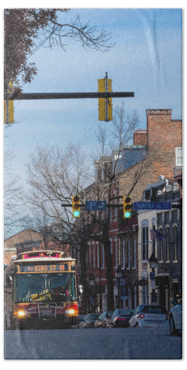 Trolley Bath Towel featuring the photograph King Street Trolley in the Late Afternoon by Liz Albro