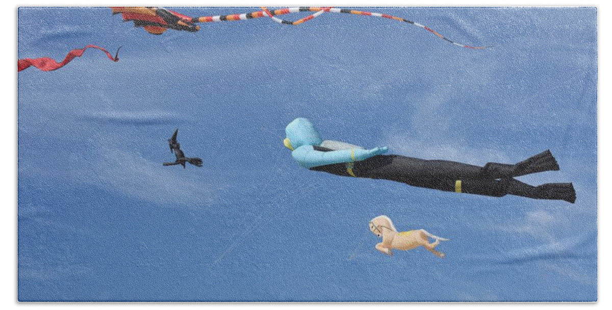 Kite Hand Towel featuring the photograph Kite Festival 379 by Joyce StJames