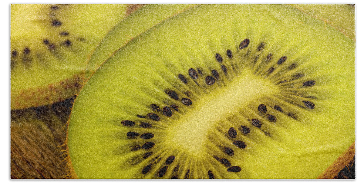 Agriculture Hand Towel featuring the photograph Kiwi Slices by Teri Virbickis