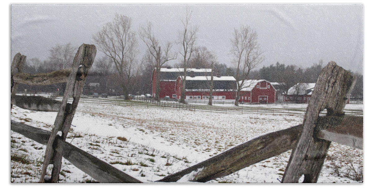 Barn Bath Towel featuring the photograph Knox Farm in WInter 0980 by Guy Whiteley
