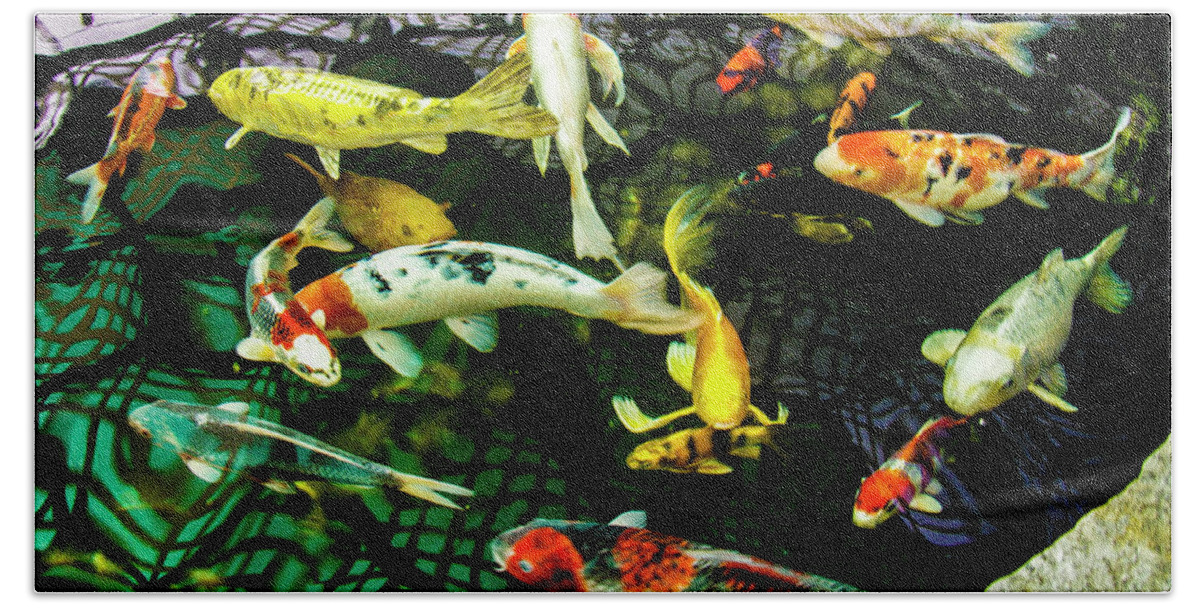 Koi Bath Towel featuring the photograph Koi 2018 1 by Phyllis Spoor