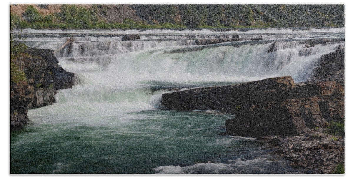 Libby Bath Towel featuring the photograph Kootenai Falls by Whispering Peaks Photography