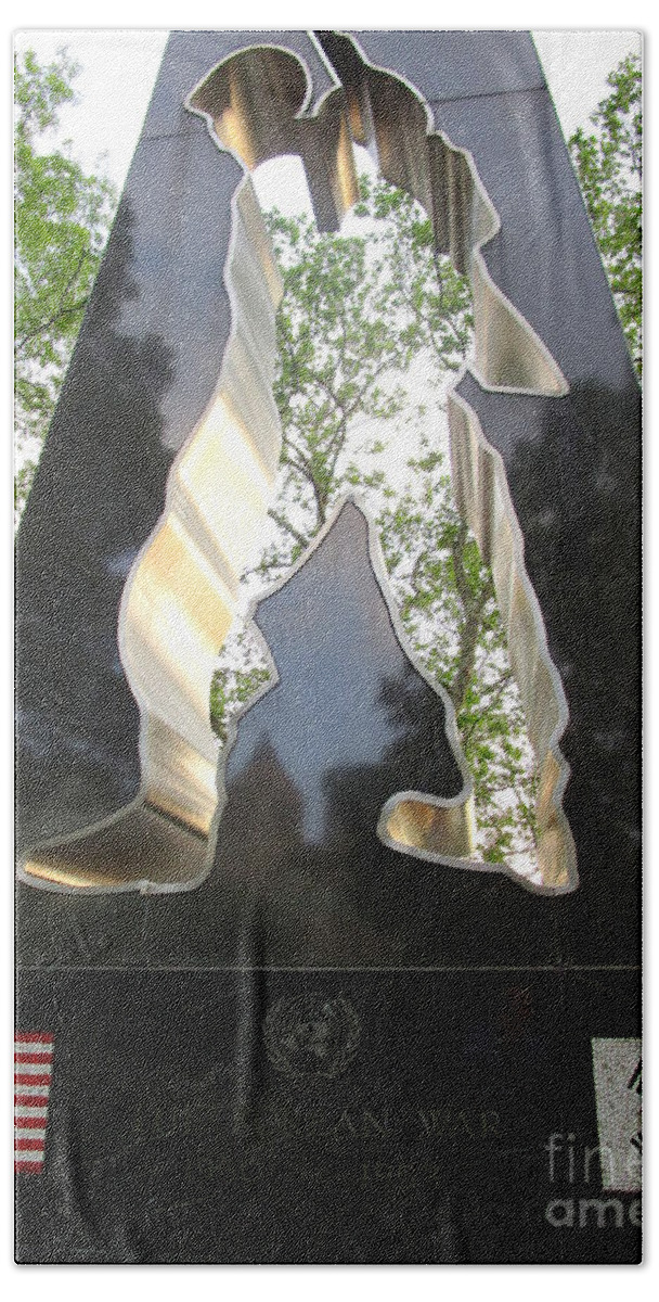 Korean War Hand Towel featuring the photograph Korean War Veterans Memorial 4 by Randall Weidner