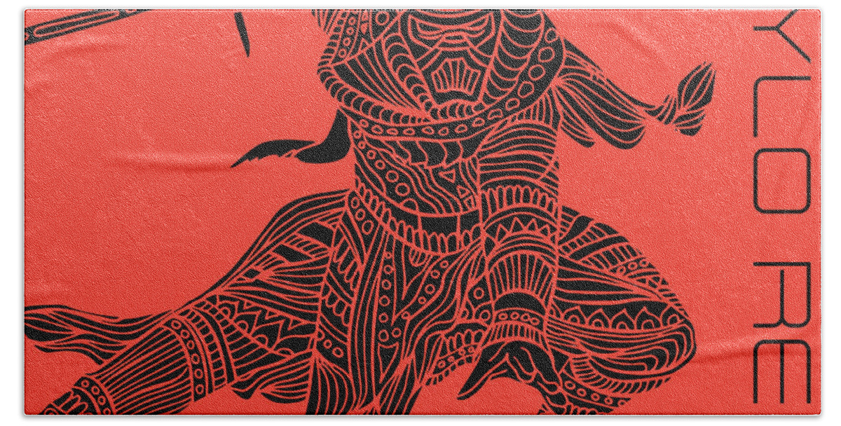 Kylo Ren Hand Towel featuring the mixed media Kylo Ren - Star Wars Art - Red by Studio Grafiikka