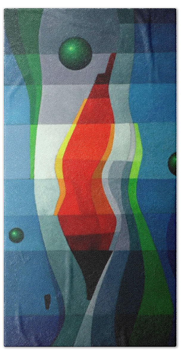 #abstract Bath Towel featuring the painting La Isla by Alberto DAssumpcao